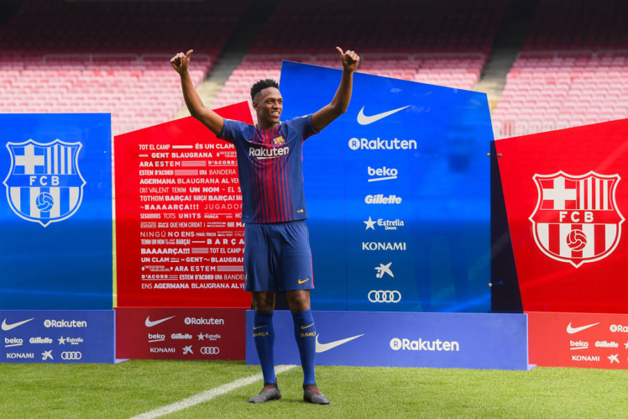 New Barcelona Signing Yerry Mina Unveiled David Ramos/Getty Images Sport