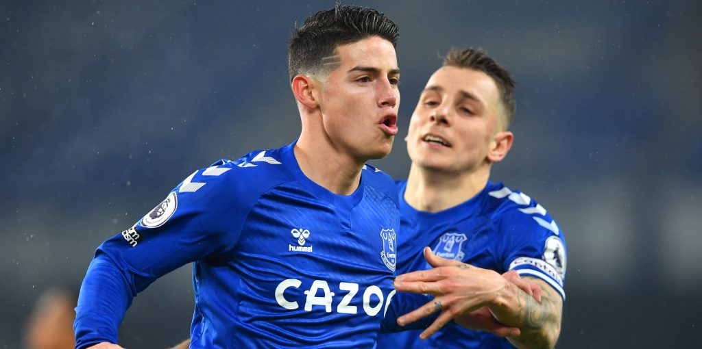 Many Everton fans show gratitude after James Rodriguez goal