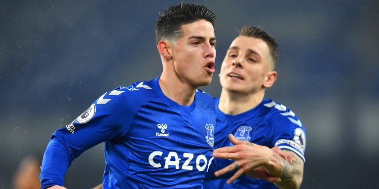 Many Everton fans show gratitude after James Rodriguez goal