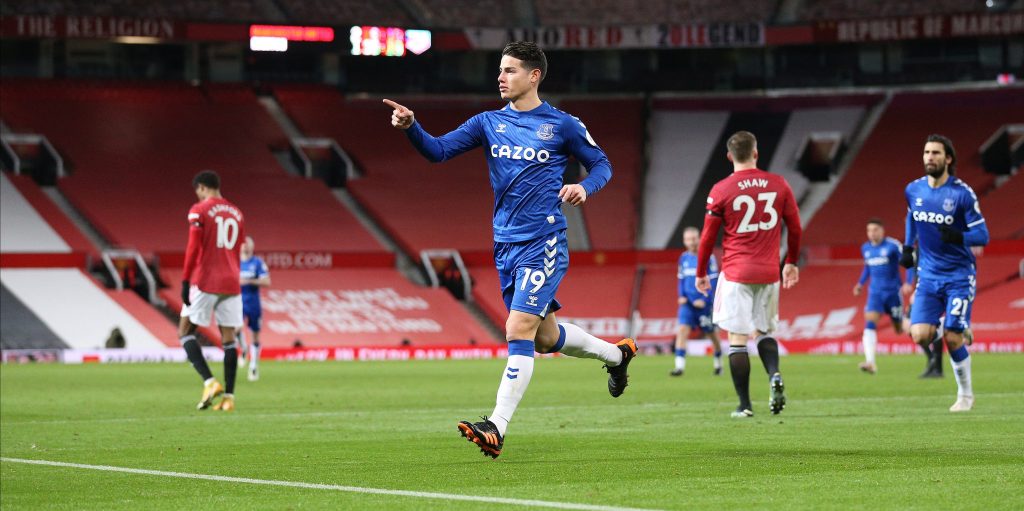 James Rodriguez is an injury doubt for Everton’s FA Cup clash against Spurs