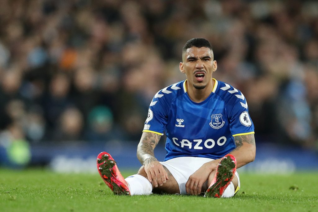 Allan in action for Everton