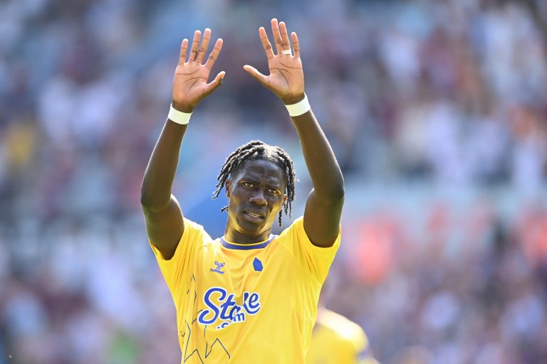Amadou Onana in action for Everton