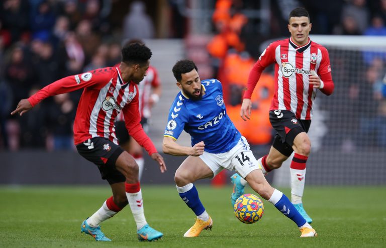 Andros Townsend in action for Everton
