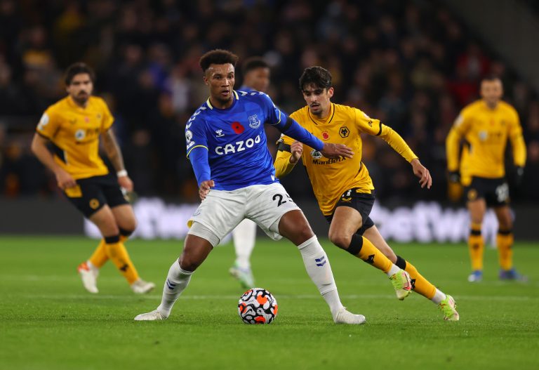 Jean-Philippe Gbamin in action for Everton