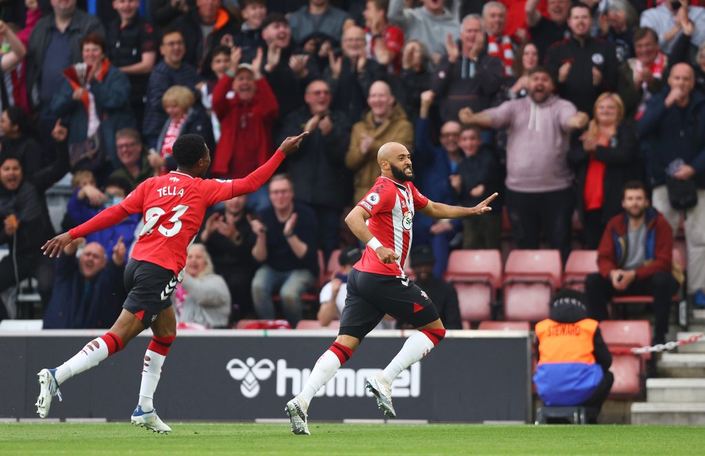 Nathan Redmond celebrates for Southampton