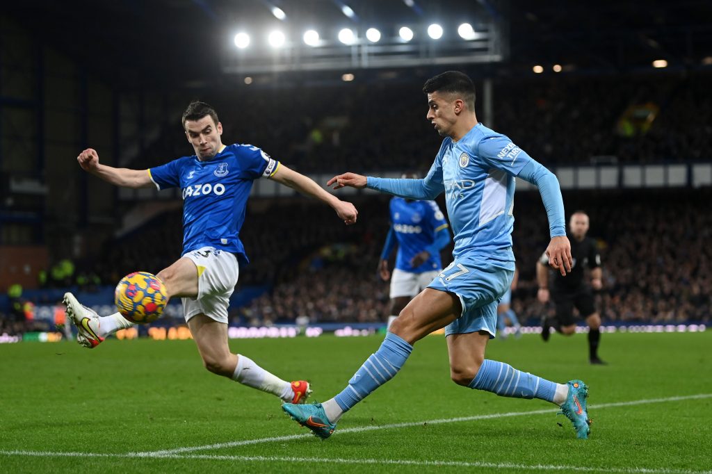 Seamus Coleman in action for Everton against Manchester City