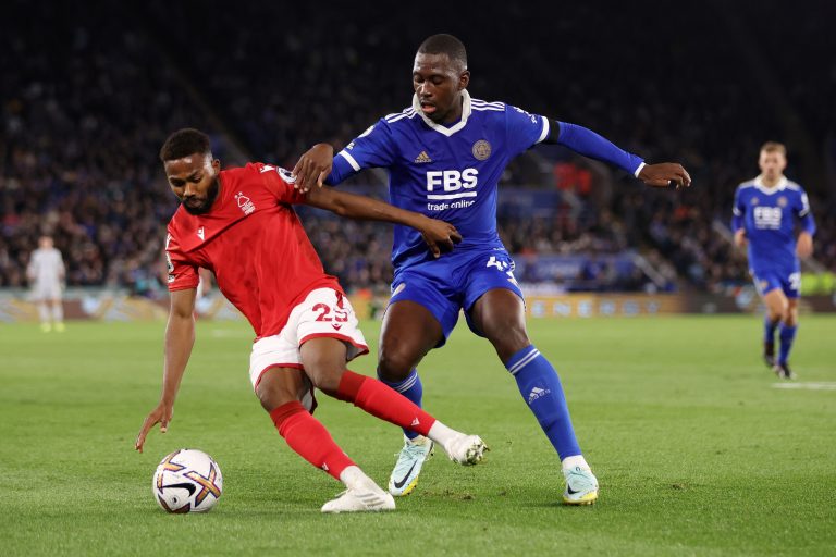 Emmanuel Dennis in action for Nottingham Forest
