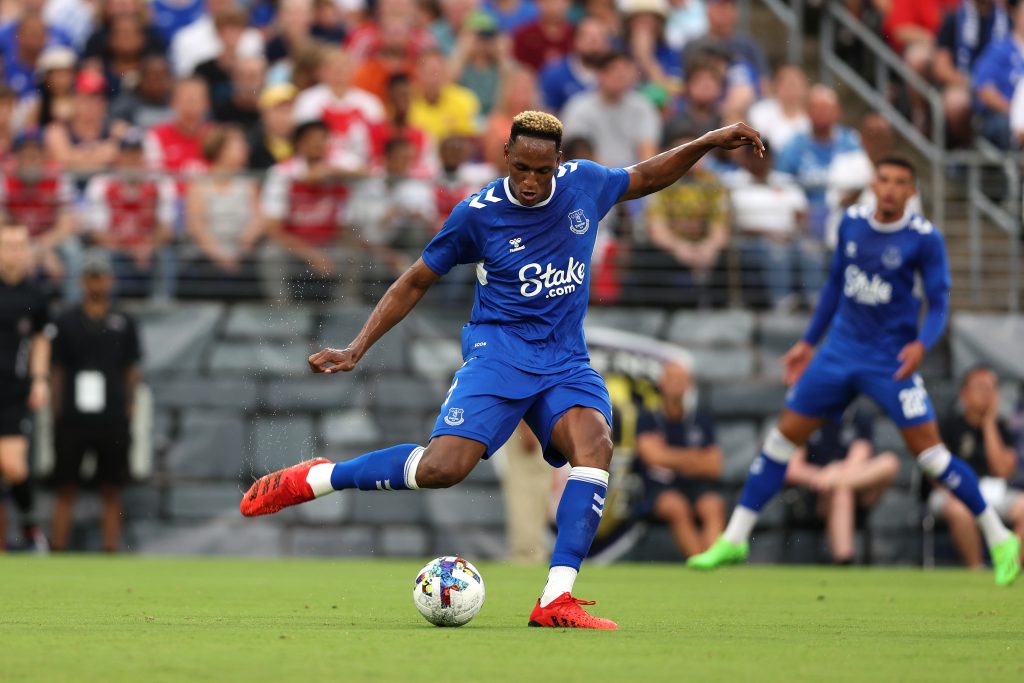 Yerry Mina in action for Everton