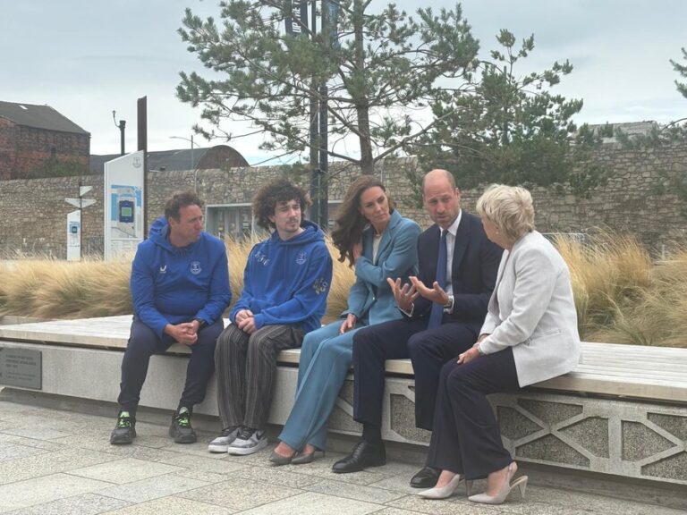 Prince William and Kate visit Everton as Hill Dickinson hosts major mental health initiative