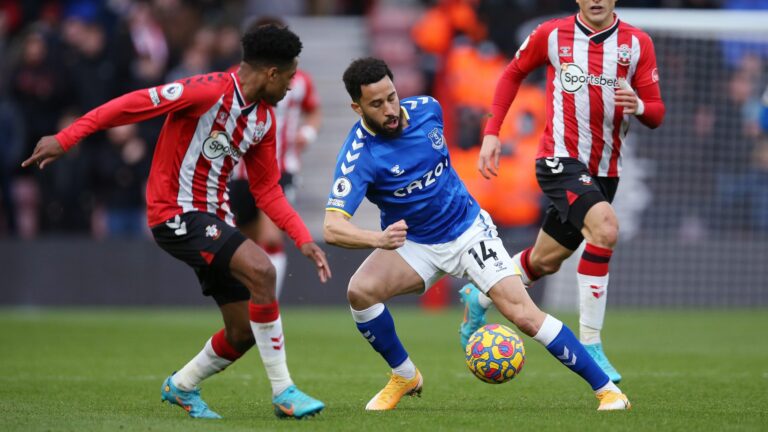 Andros Townsend in action for Everton against Southampton