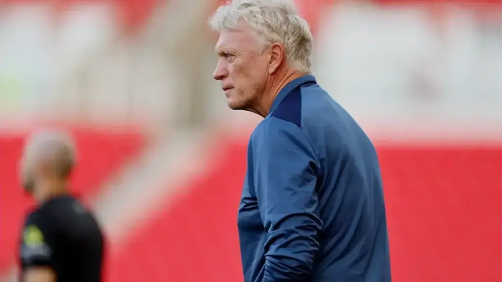 David Moyes looking on during a match or training session.