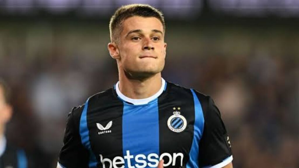 Everton eye Club Brugge striker Nicolo Tresoldi after Champions League hat-trick
